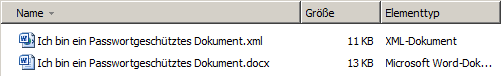 Das neu erzeugte .xml-Dokument zur weiteren Bearbeitung